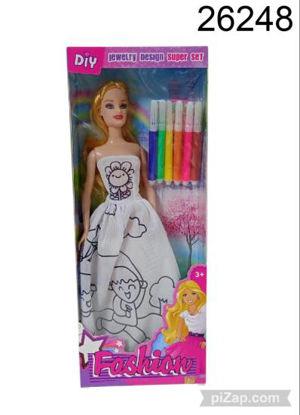 Imagen de MUÑECA CON VESTIDO PARA PINTAR CON FIBRONES 4.26